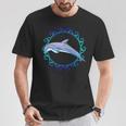 Swimming Dolphin Maori Sun Tribal Waves 2-Sided T-Shirt Unique Gifts
