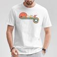 Canoe Retro Vintage Sunset Rainbow Raglan Baseball Tee T-Shirt Unique Gifts