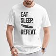 Eat Sleep Canoe Repeat Canoeing Outdoors Raglan Baseball Tee T-Shirt Unique Gifts