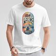 Find Peace Paddle On Canoe Mountain Sunset T-Shirt Unique Gifts