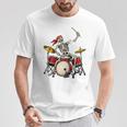 Skeleton Drummer Skull Drum Kit Halloween Raglan Baseball Tee T-Shirt Unique Gifts