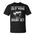 Cool Drummer Art Men Dad Drum Set Player Drum Kit Musician T-Shirt, trending gift