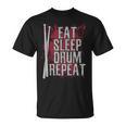 Drummer Eat Sleep Drum Repeat Drum Kit Musician T-Shirt, trending gift
