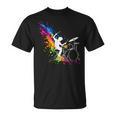 Drummer Silhouette Drum Kit Splatter Art T-Shirt, trending gift