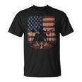 Patriotic Drum Kit Silhouette American Flag T-Shirt, trending gift