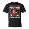 Punch Hard Finish Firmly Kickboxer Fan Muay Thai Boxing T-Shirt, trending gift