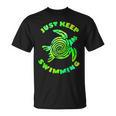 Sea Turtle Just Keep Swimming Ocean Beach Vacation T-Shirt, trending gift