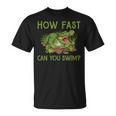 Swimmer Crocodile Swimming Humor How Fast You Can Swim T-Shirt, trending gift