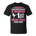 Never Underestimate A Woman Thai Boxing Muay Thai Fighter T-Shirt, trending gift Never Underestimate A Woman Thai Boxing Muay Thai Fighter T-Shirt, trending gift