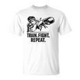 Train Fight Repeat Nak Muay Thai Boxing Fighter Raglan Baseball Tee T-Shirt, trending gift