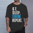 67 Sleep Swim Repeat Swimming Swimmer 67 Meme T-Shirt Gifts for Him