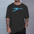 Blue Water Swimming In Freestyle Stroke T-Shirt Gifts for Him