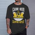 Canoe Beer Campfire Repeat Kayak Canoe T-Shirt Gifts for Him