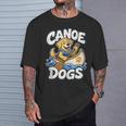 Canoe Dogs Golden Retriever Paddling Graphic T-Shirt Gifts for Him