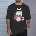 Cat Wearing Sunglasses Playing Drums Drum Kit Musician T-Shirt Gifts for Him Cat Wearing Sunglasses Playing Drums Drum Kit Musician T-Shirt Gifts for Him