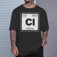 Chlorine Periodic Table Symbol Chemistry Swimming Dive T-Shirt Gifts for Him