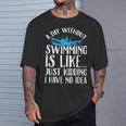 A Day Without Swimming Is Like Swimming Swimmer T-Shirt T-Shirt Gifts for Him A Day Without Swimming Is Like Swimming Swimmer T-Shirt T-Shirt Gifts for Him