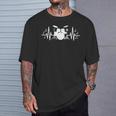 Drum Kit Heartbeat Drummer Music Lover EKG Pulse Set Note T-Shirt Gifts for Him Drum Kit Heartbeat Drummer Music Lover EKG Pulse Set Note T-Shirt Gifts for Him