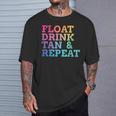 Float Drink Tan Repeat Summer Swimming Beach Pool Vacation T-Shirt Gifts for Him