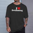 I LOVE HEART SWIMMING T-Shirt Gifts for Him I LOVE HEART SWIMMING T-Shirt Gifts for Him