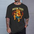 Meow Thai Muay Thai Cat Fighter Pun Dad Joke T-Shirt Gifts for Him