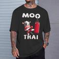 Moo Thai Muay Thai Thai Boxing For Kids Muay Thai Cow T-Shirt Gifts for Him