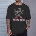 Muay Thai Cat Meow Thai Boxing T-Shirt Gifts for Him