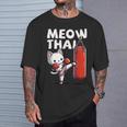 Muay Thai Cat Meow Thai Thai Boxing For Youth Muay Thai T-Shirt Gifts for Him