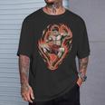 Muay Thai Fighter Teep Push Kick Minimal Line Art Clean T-Shirt Gifts for Him