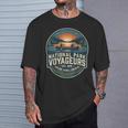 National Park Voyageurs Retro Sunset Canoe Paddling Badge T-Shirt Gifts for Him National Park Voyageurs Retro Sunset Canoe Paddling Badge T-Shirt Gifts for Him