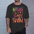 Peace Love Swim Swimming Tie Dye Swimmer Swimming Swim Team T-Shirt Gifts for Him Peace Love Swim Swimming Tie Dye Swimmer Swimming Swim Team T-Shirt Gifts for Him