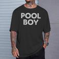 Pool Boy Saying Swim Cool Swimmer Swimming Pool T-Shirt Gifts for Him