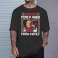 Punch Hard Finish Firmly Kickboxer Fan Muay Thai Boxing T-Shirt Gifts for Him