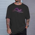 Silhouette Icon Swimmer Stuff Girls Swimming T-Shirt Gifts for Him