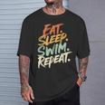 Swimmer Eat Sleep Swim Repeat I Swimming T-Shirt Gifts for Him
