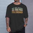 Swimming Swimmer Eating Swim T-Shirt Gifts for Him