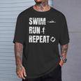 Swimrun Endurance Sports Swimming Running Swim Run T-Shirt Gifts for Him