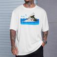 Cat Swimming Pool T-Shirt Gifts for Him