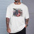 Drum Kit With American Flag Graphic For Musicians T-Shirt Gifts for Him