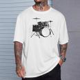 Drum Kit Drummer Band Musical Instrument Rock Music Raglan Baseball Tee T-Shirt Gifts for Him Drum Kit Drummer Band Musical Instrument Rock Music Raglan Baseball Tee T-Shirt Gifts for Him