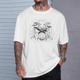 Drum Kit Raglan Baseball Tee T-Shirt Gifts for Him