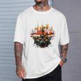 Drumset Drum Kit Music Drummer Drumming Raglan Baseball Tee T-Shirt Gifts for Him