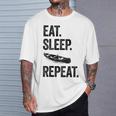 Eat Sleep Canoe Repeat Canoeing Outdoors Raglan Baseball Tee T-Shirt Gifts for Him