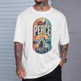 Find Peace Paddle On Canoe Mountain Sunset T-Shirt Gifts for Him