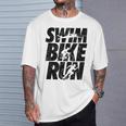 Swimming Cycling Running Triathlon Running Swimming T-Shirt Gifts for Him Swimming Cycling Running Triathlon Running Swimming T-Shirt Gifts for Him