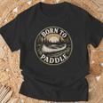 Born To Paddle Canoe Vintage Outdoor Adventure T-Shirt Gifts for Old Men