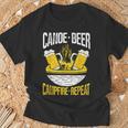 Canoe Beer Campfire Repeat Kayak Canoe T-Shirt Gifts for Old Men