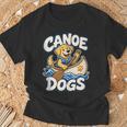 Canoe Dogs Golden Retriever Paddling Graphic T-Shirt Gifts for Old Men