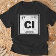 Chlorine Periodic Table Symbol Chemistry Swimming Dive T-Shirt Gifts for Old Men
