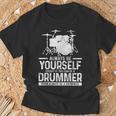 Drummer Drum Kit Saying Drummer T-Shirt Gifts for Old Men Drummer Drum Kit Saying Drummer T-Shirt Gifts for Old Men